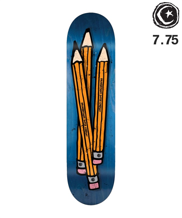 FOUNDATION ファンデーション スケートボードデッキ 7.75inch PENCILS ムラサキスポーツ