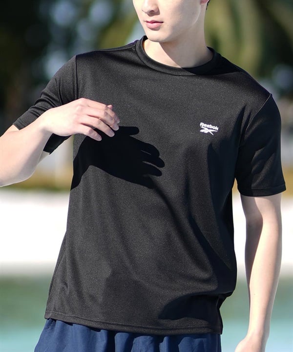 Reebok リーボック 水着 ラッシュガード 半袖 Tシャツ メンズ ワンポイント ロゴ 水陸両用 UVカット 420760C