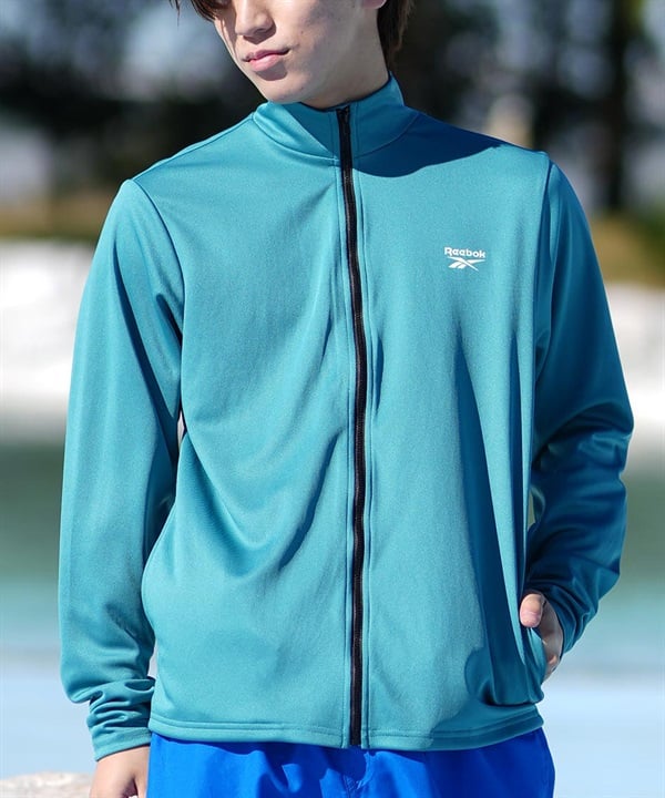Reebok リーボック 水着 ラッシュガード 長袖 ジップアップ ハイネック メンズ UVカット UVジャケット 420768