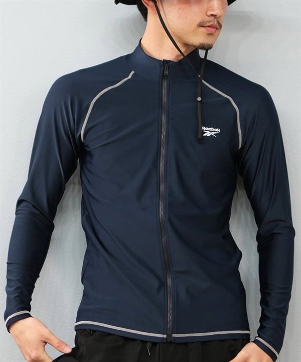 Reebok リーボック 水着 ラッシュガード 長袖 ジップアップ ハイネック メンズ UVカット 420781C