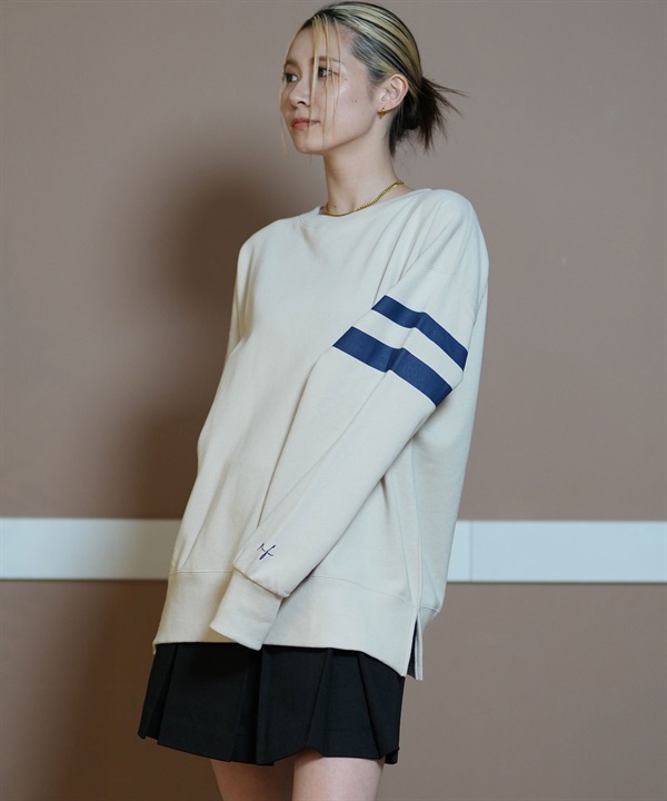 RIKKA FEMME リッカファム トレーナー レディース スウェット クルーネック 袖ライン RF24FW22