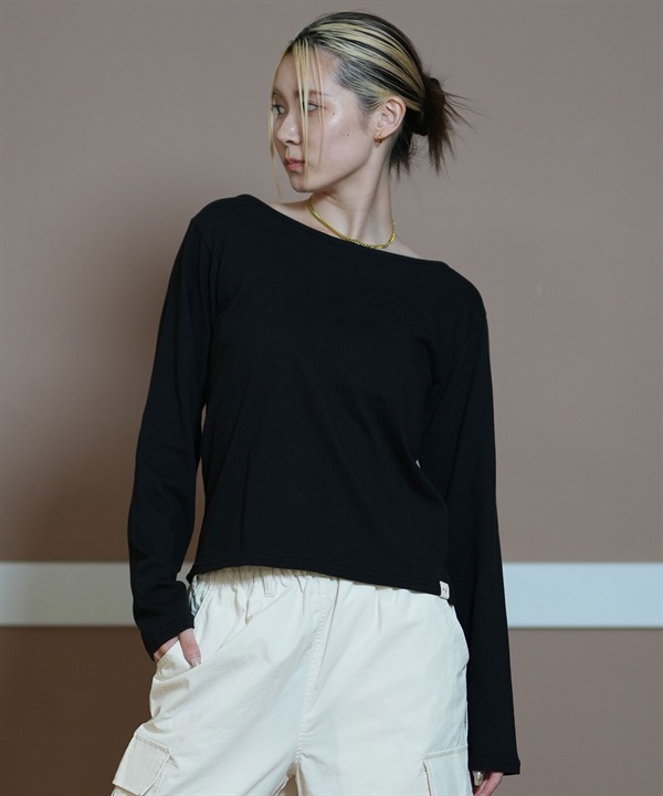 RIKKA FEMME リッカファム 長袖 Tシャツ ロンT ボートネック 無地 RF24FW30