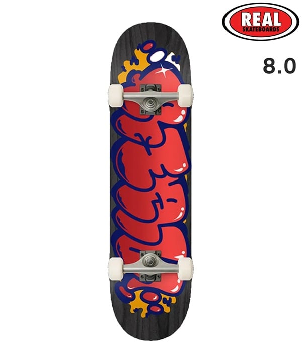 REAL リアル スケートボード コンプリート 7.75inch,8.0inch BUBBLE LETTERS ムラサキスポーツ