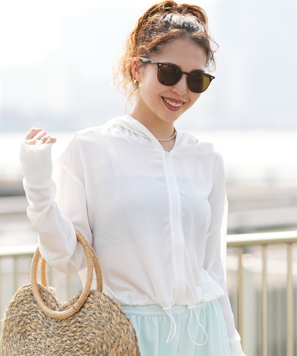 LAETITIA レリッタ 水着 ラッシュガード ジップアップ パーカー レディース UVカット ショート丈 446201