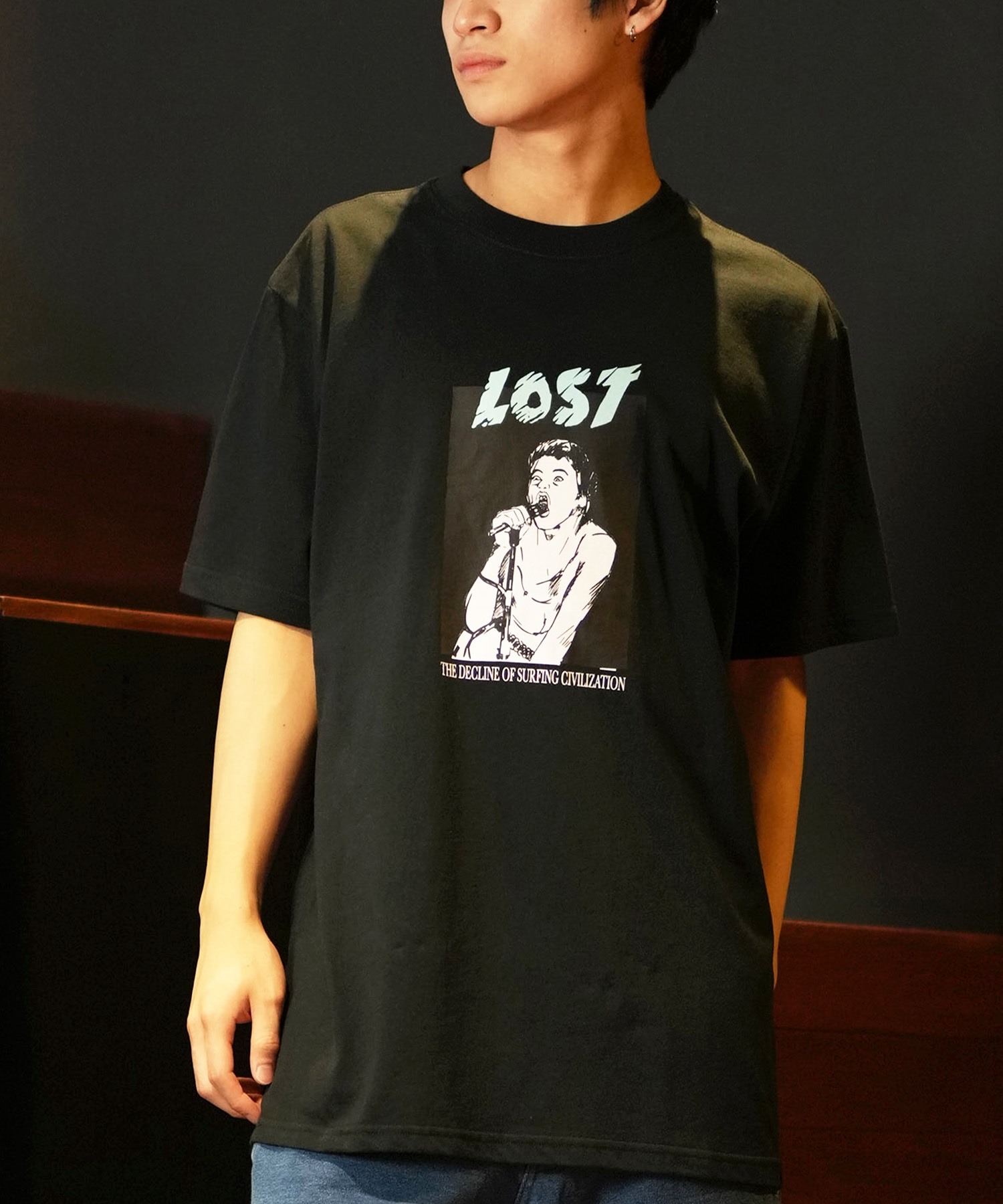 LOST ロスト 半袖 Tシャツ メンズ フロントプリント バックプリント