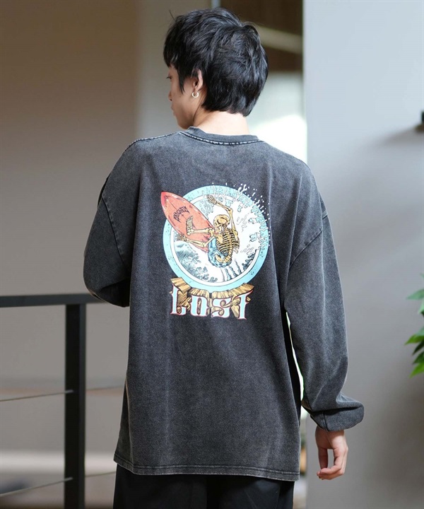 lost ロスト 長袖 Tシャツ メンズ ロンT ヘビーウェイト バックプリント ムラサキスポーツ限定 L24F2201