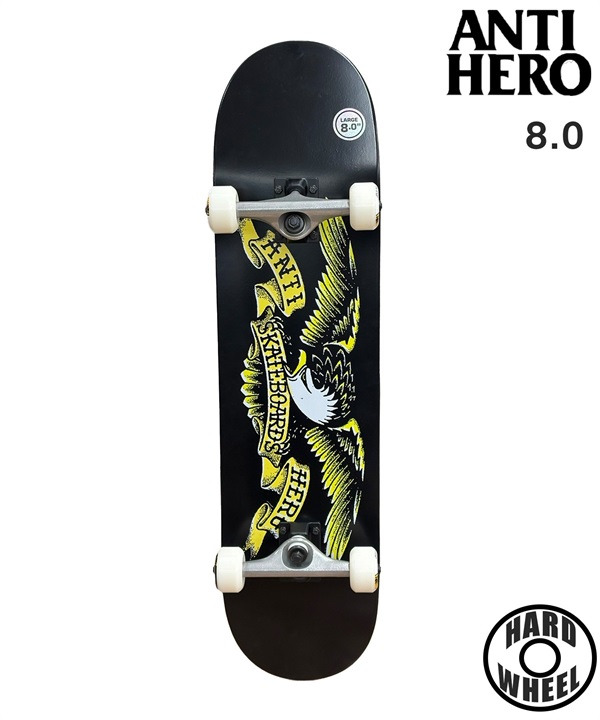 ANTIHERO アンチヒーロースケートボード コンプリート MISREGISTER EAGLE LG 8.0inch