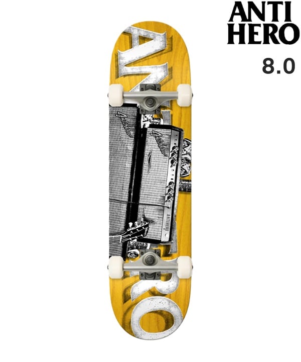 ANTIHERO アンチヒーロー スケートボード コンプリート 8.0inch TURNED UP ムラサキスポーツ