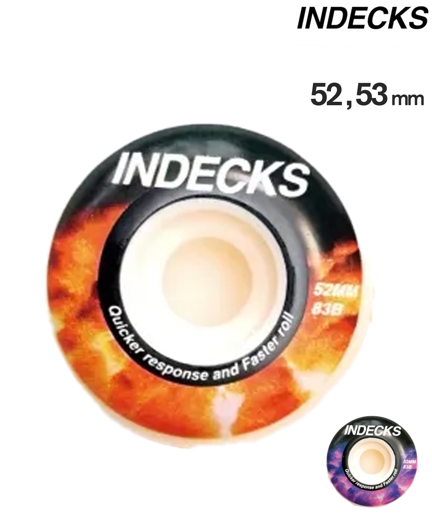 INDECKS インデックス スケートボード ウィール 52,53mm BURN スケート