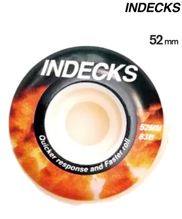 INDECKS インデックス スケートボード ウィール 52,53mm BURN ムラサキスポーツ