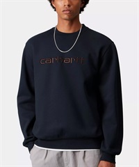 Carhartt WIP カーハートダブリューアイピー トレーナー スウェット メンズ クルーネック ロゴ 刺繍 裏起毛 CARHARTT SWEAT I030546(DNAVY-S)
