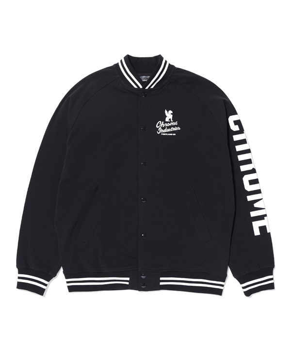 CHROME クローム アウター スタジャン メンズ オーバーサイズ ストレッチ スリーブプリント JP255BK
