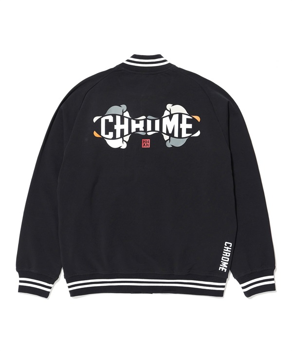 CHROME クローム アウター スタジャン メンズ オーバーサイズ ストレッチ バックプリント JP254BK