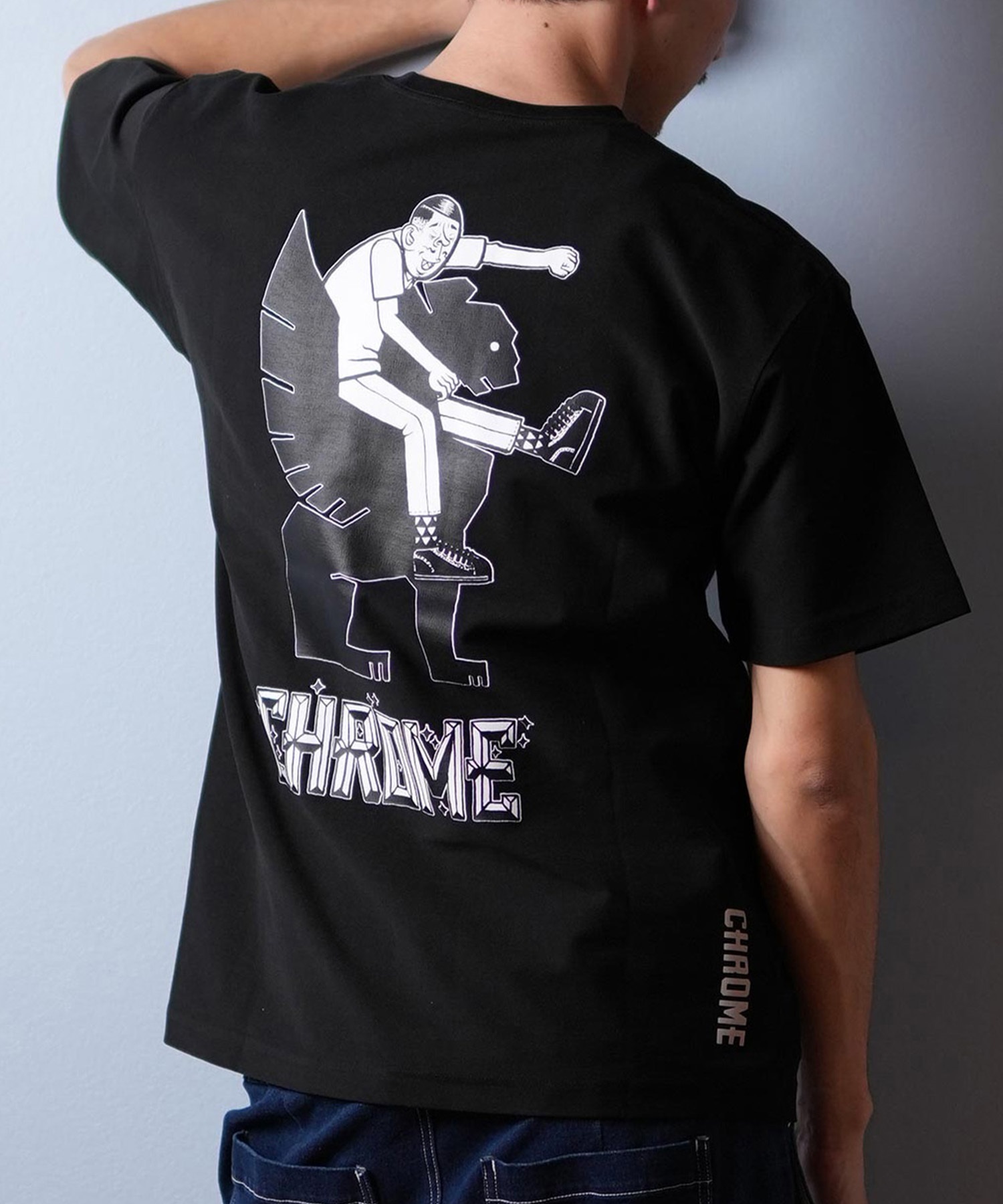 CHROME クローム 半袖 Tシャツ メンズ バックプリント オーバーサイズ