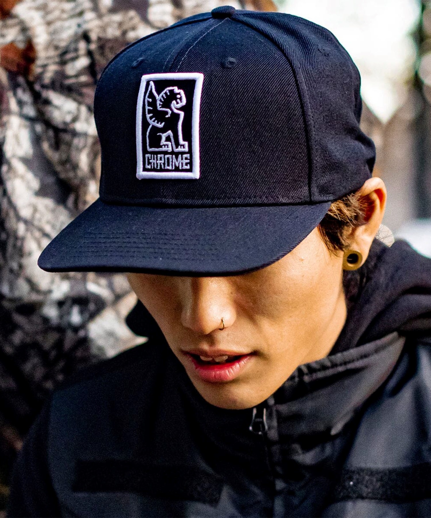 CHROME クローム キャップ フラットバイザー 6PANEL CAP JP203BKRF