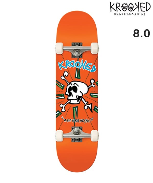 KROOKED クルキッド スケートボード コンプリート 8.0inch STYLE ORANGE ムラサキスポーツ