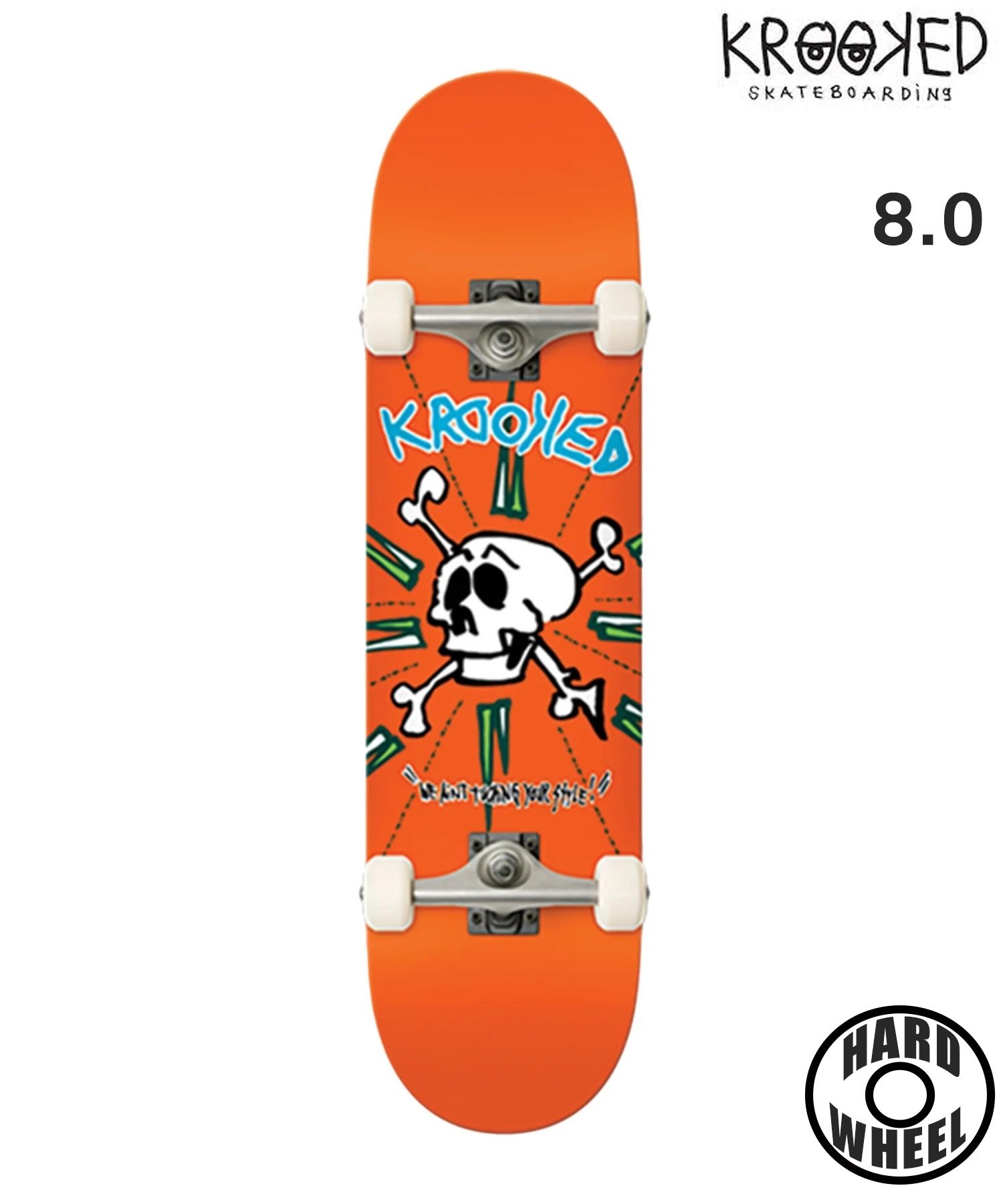 KROOKED クルキッド スケートボード コンプリート 8.0inch STYLE ORANGE ムラサキスポーツ(ONE-8inch)