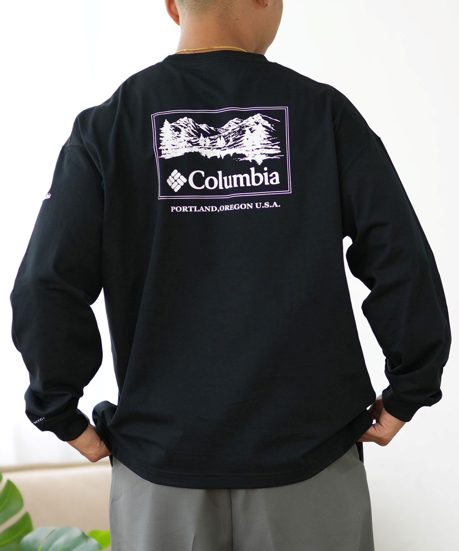 Columbia コロンビア 長袖 Tシャツ メンズ ロンT バックプリント