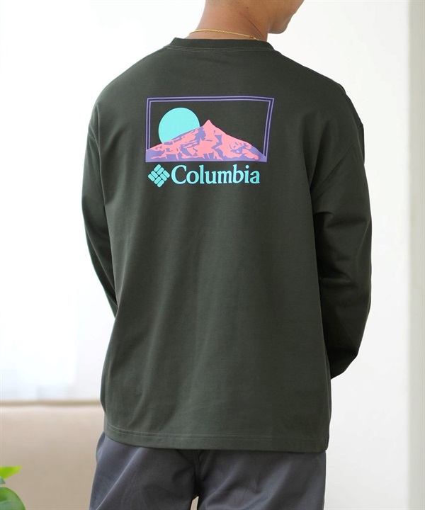 Columbia コロンビア 長袖 Tシャツ メンズ ロンT バックプリント ルーズシルエット ボックスシルエット PM0461 ムラサキスポーツ限定