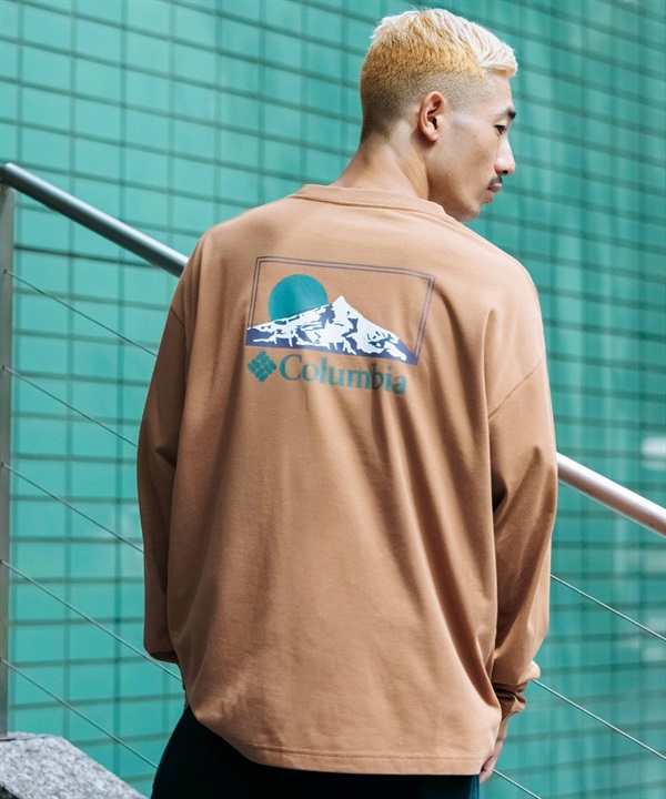 Columbia コロンビア 長袖 Tシャツ メンズ ロンT バックプリント ルーズシルエット ボックスシルエット PM0461 ムラサキスポーツ限定