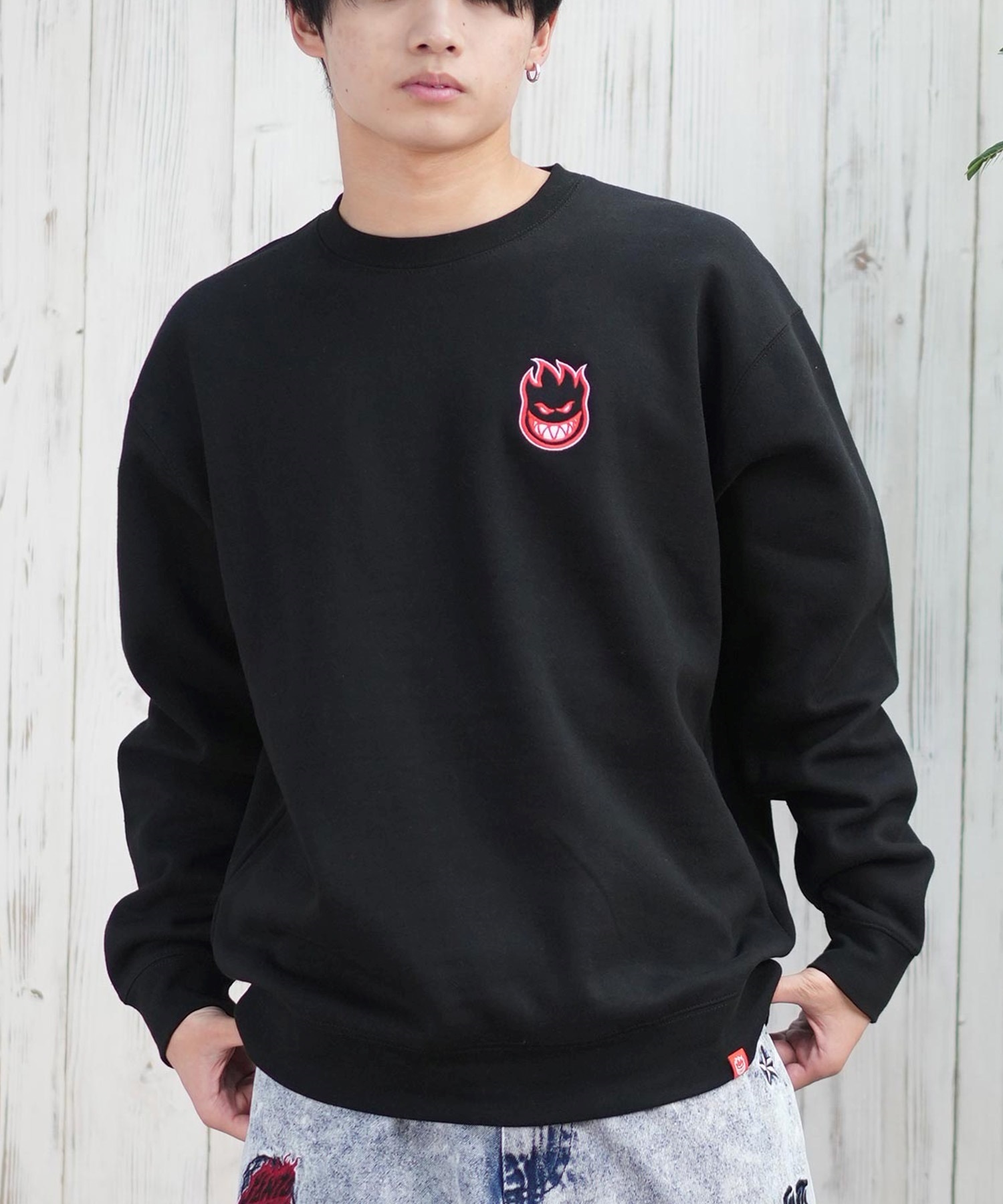 00s Spitfire スウェット ブラック L SPITFIRE スピットファイヤー トレーナー メンズ クルーネック