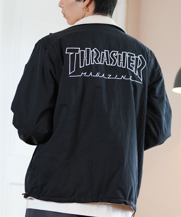 THRASHER スラッシャー アウター メンズ 4WAY ジャケット リバーシブル 袖取り外し可能 ベスト ビッグシルエット 243TH1JK019 ムラサキスポーツ限定