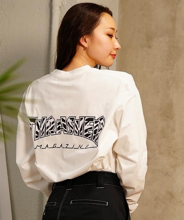 THRASHER スラッシャー 水着 ラッシュガード 長袖 Tシャツ ロンT レディース バックプリント 水陸両用 UVカット 吸水速乾 TC-006 ムラサキスポーツ限定