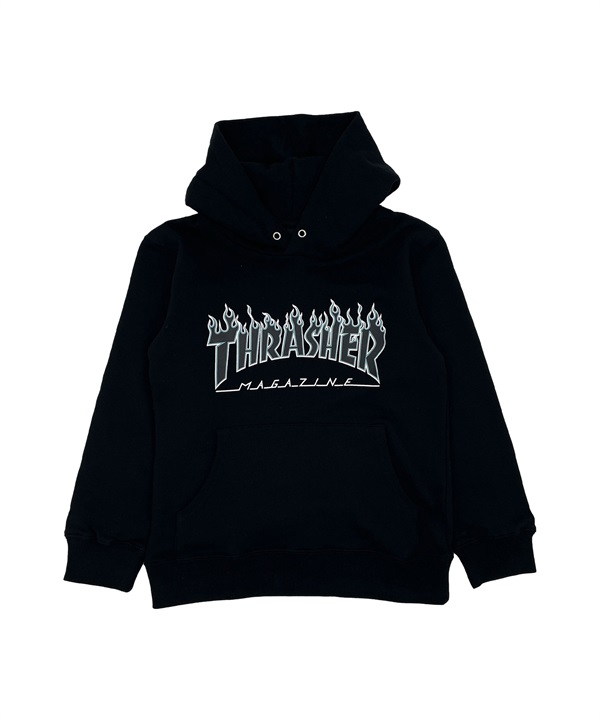 THRASHER スラッシャー パーカー プルオーバー キッズ スウェット フーディー フロントロゴ 24A475-43