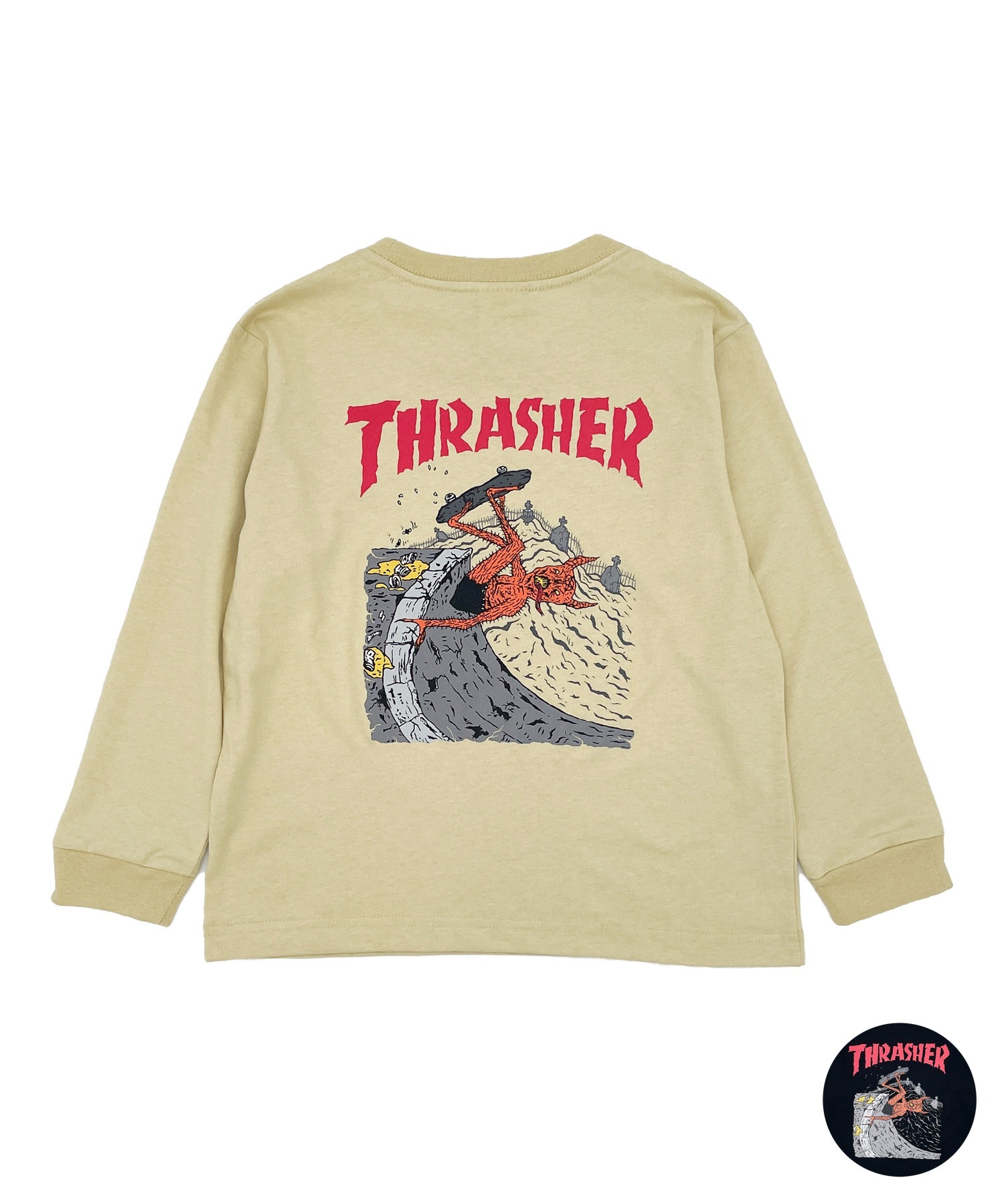 THRASHER スラッシャー 長袖 Tシャツ キッズ ロンT ロゴ バック