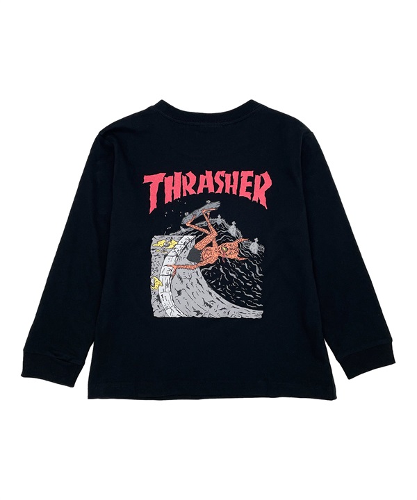 THRASHER スラッシャー 長袖 Tシャツ キッズ ロンT ロゴ バックプリント 24A476-42