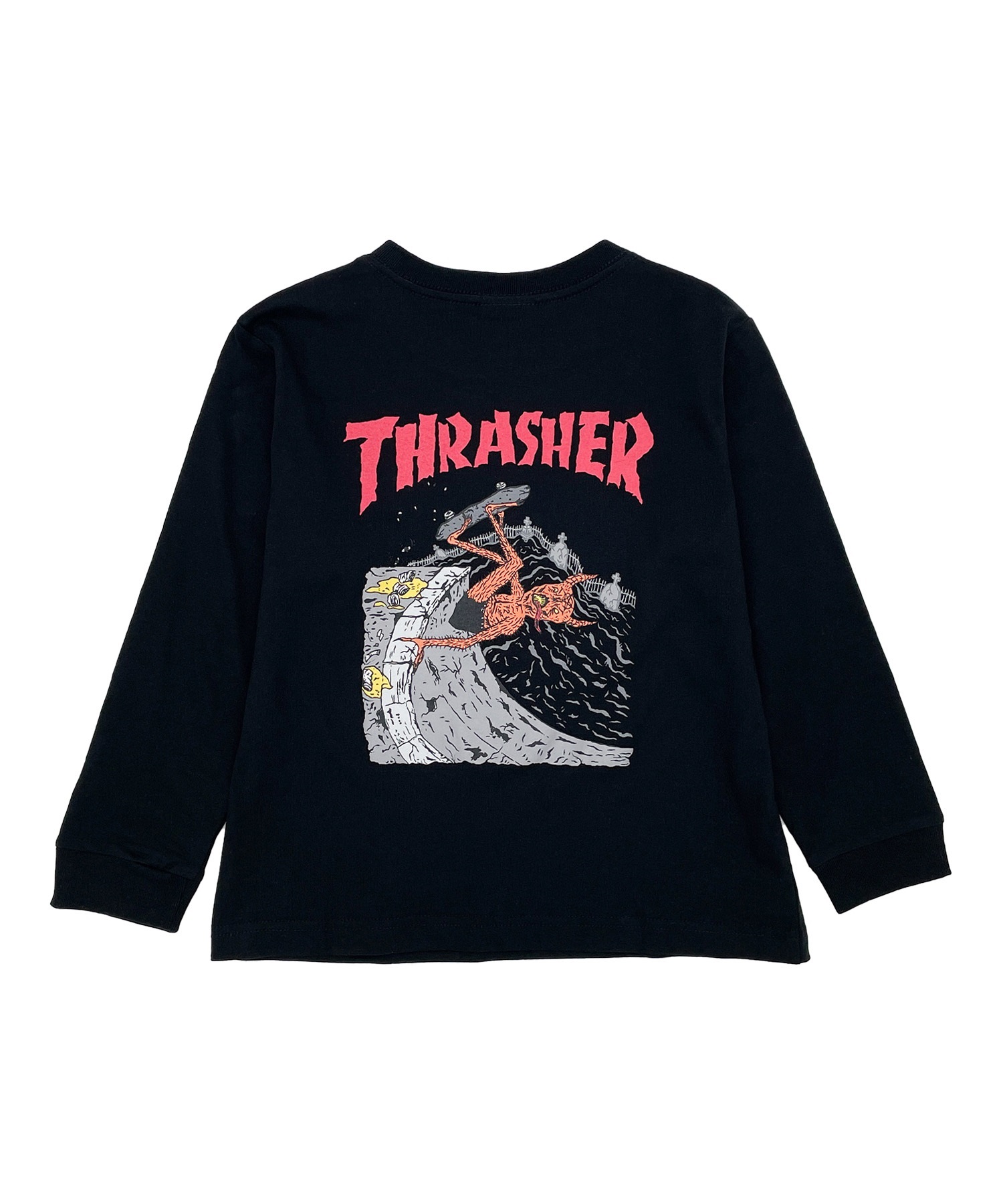 THRASHER スラッシャー 長袖 Tシャツ キッズ ロンT ロゴ バック