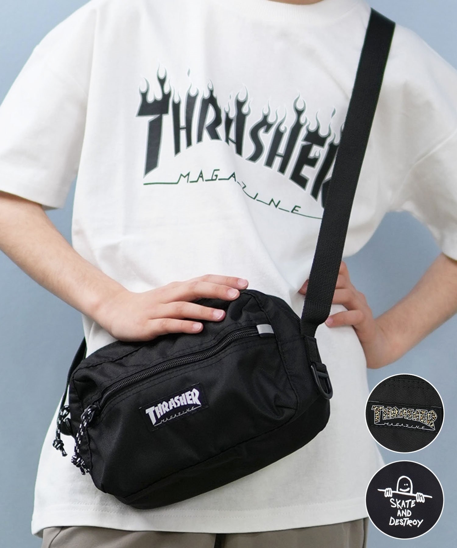 THRASHER スラッシャー バッグ キッズ ショルダーバッグ ミニショルダーポーチ 横 THR-292