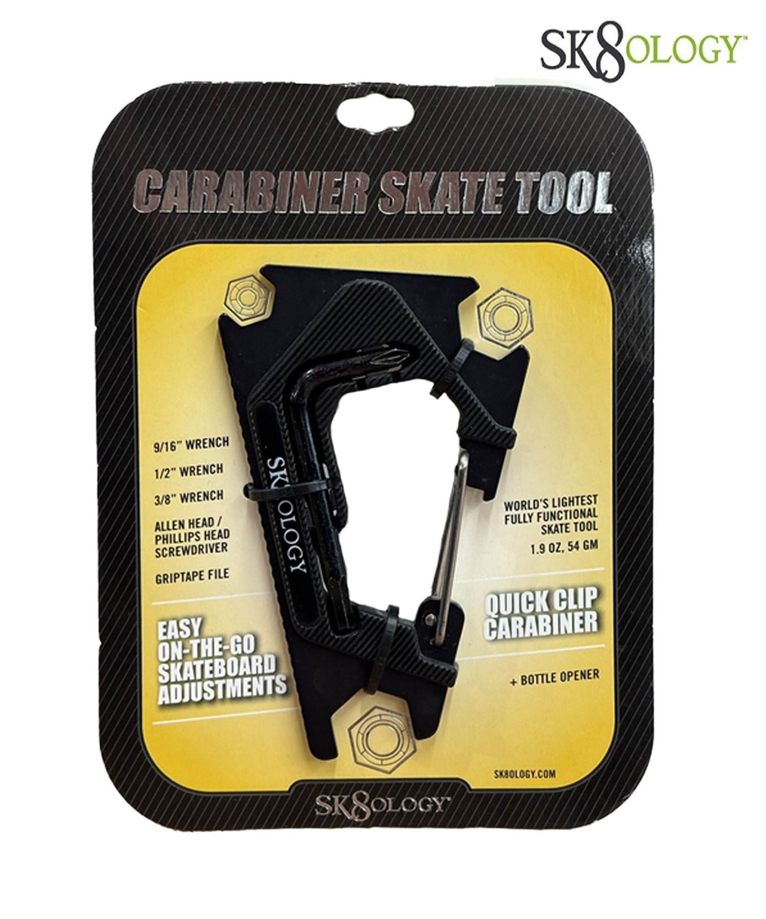 SK8LOGY スケートオロジー スケートボード トリツケ ツール カラビナ 2.0 ムラサキスポーツ(MT/BK-ONE)