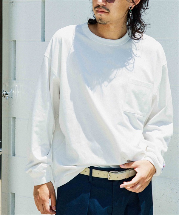 DEAR LAUREL ディアローレル 長袖 Tシャツ ロンT 無地 ポケット ポケT ワンポイントロゴ シンプル D24F2201