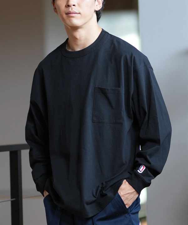 DEAR LAUREL ディアローレル 長袖 Tシャツ ロンT 無地 ポケット ポケT ワンポイントロゴ シンプル D24F2201