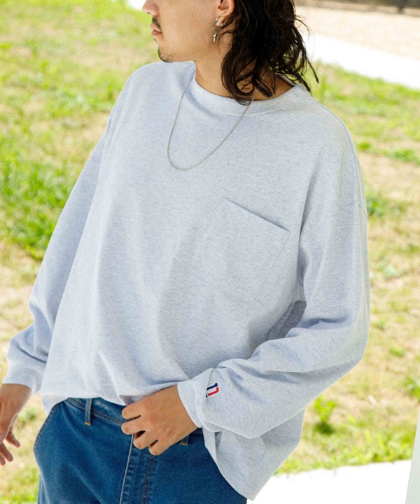 DEAR LAUREL ディアローレル 長袖 Tシャツ ロンT 無地 ポケット ポケT ワンポイントロゴ シンプル D24F2201