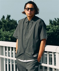 DEAR LAUREL ディアローレル 半袖 シャツ メンズ ストレッチ 吸汗速乾 UVカット セットアップ対応 D24S2406 ムラサキスポーツ限定(GRY-M)