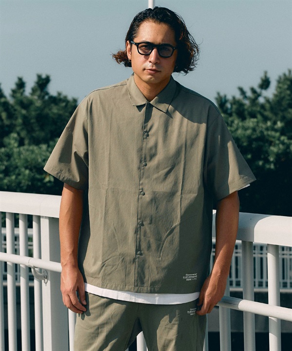 DEAR LAUREL ディアローレル 半袖 シャツ メンズ ストレッチ 吸汗速乾 UVカット セットアップ対応 D24S2406 ムラサキスポーツ限定
