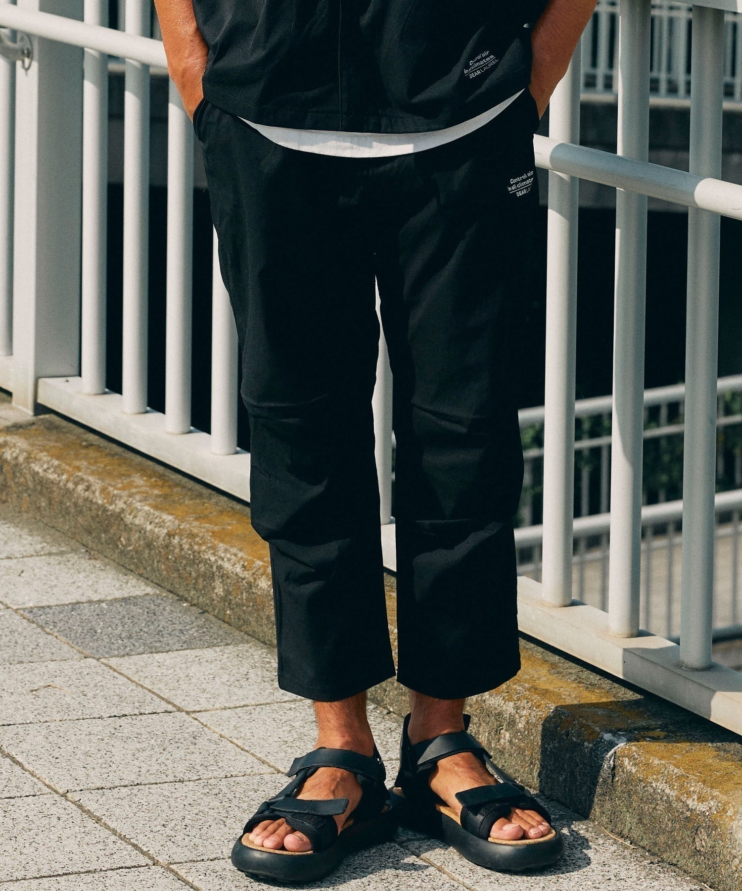 DEAR LAUREL ディアローレル ロングパンツ メンズ イージーパンツ ストレッチ 吸汗速乾 UVカット セットアップ対応 D24S3105 ムラサキスポーツ限定(BLK-M)