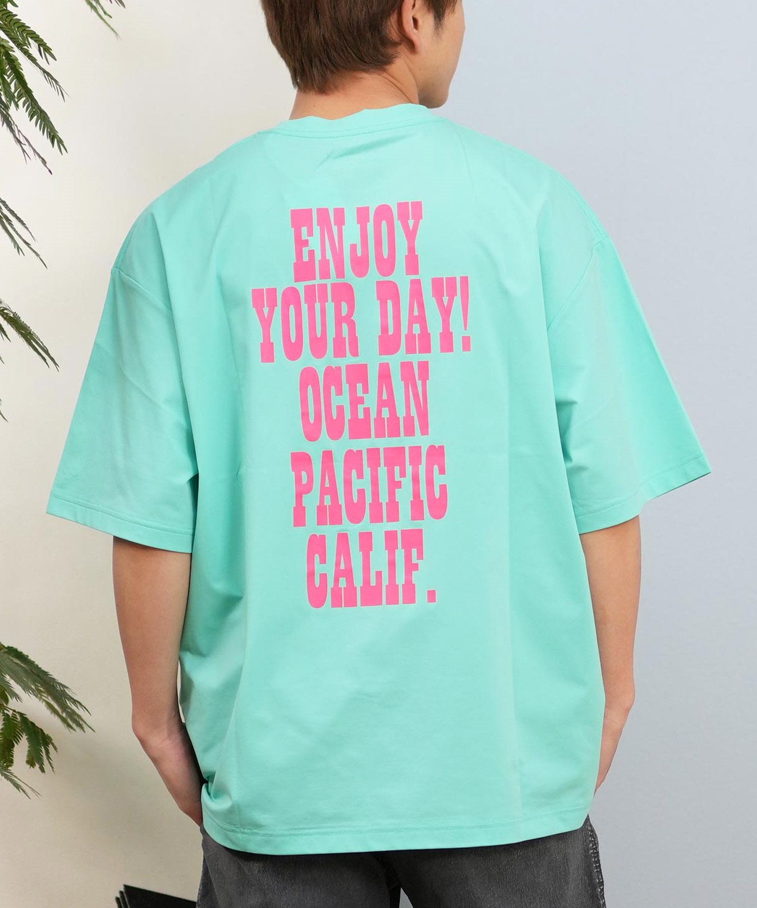 DEAR LAUREL ディアローレル × OP オーピー コラボ ラッシュガード 半袖 メンズ Tシャツ バックプリント 水陸両用 514531D ムラサキスポーツ限定(GRN-M)