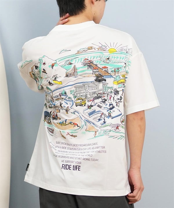 DEAR LAUREL ディアローレル ラッシュガード 半袖 メンズ Tシャツ バックプリント 水陸両用 D24S4319 ムラサキスポーツ限定