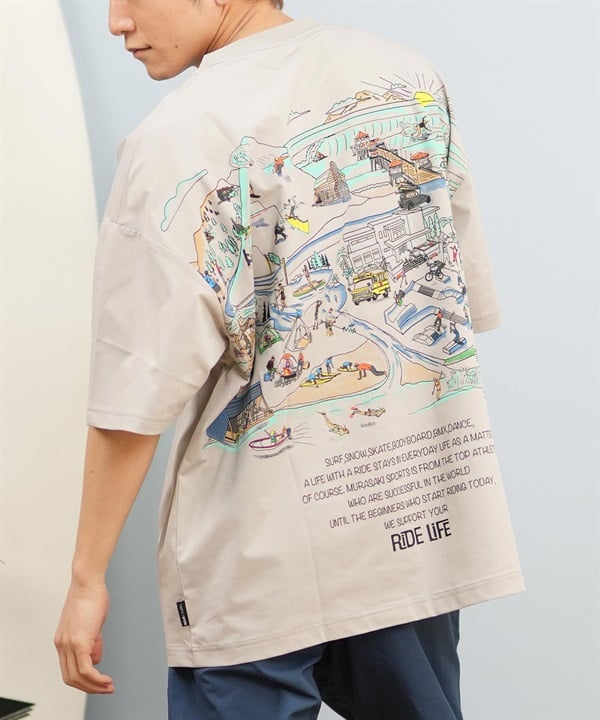 DEAR LAUREL ディアローレル ラッシュガード 半袖 メンズ Tシャツ バックプリント 水陸両用 D24S4319 ムラサキスポーツ限定