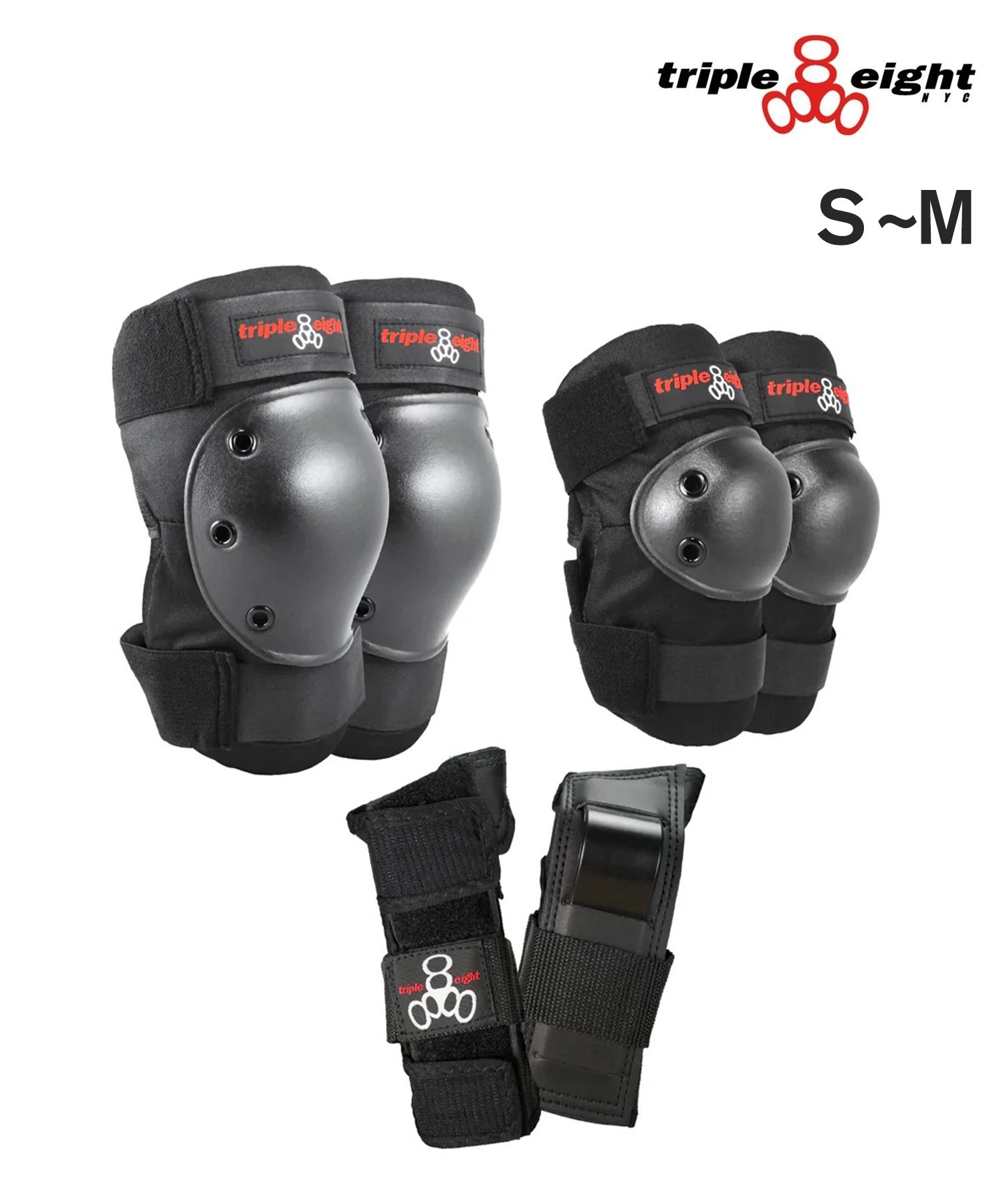 TRIPLE EIGHT トリプル エイトスケートボード プロテクター SAVER SERIES PADS 3-PACK ムラサキスポーツ(BK-S)