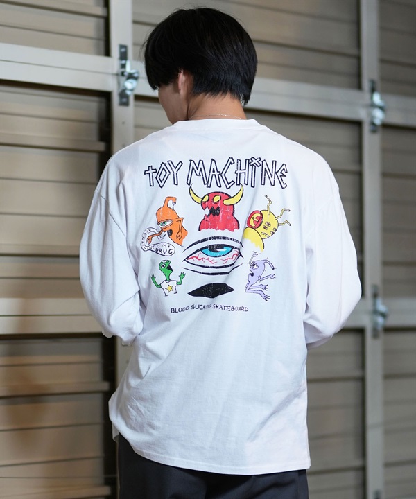 TOY MACHINE トイマシーン 長袖 Tシャツ メンズ ロンT ビックシルエット バックプリント ムラサキスポーツ限定 MTMFELT4