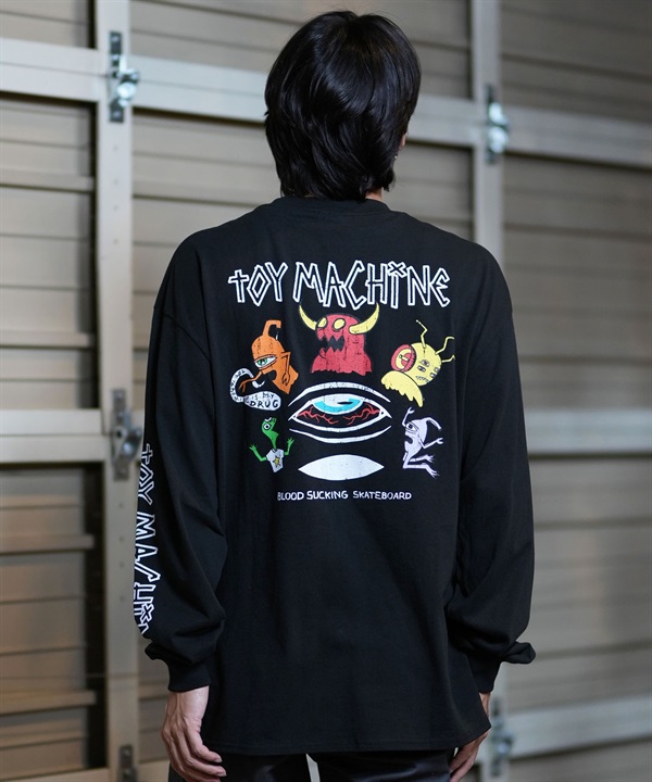 TOY MACHINE トイマシーン 長袖 Tシャツ メンズ ロンT ビックシルエット バックプリント ムラサキスポーツ限定 MTMFELT4