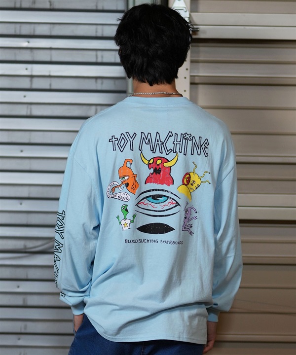 TOY MACHINE トイマシーン 長袖 Tシャツ メンズ ロンT ビックシルエット バックプリント ムラサキスポーツ限定 MTMFELT4