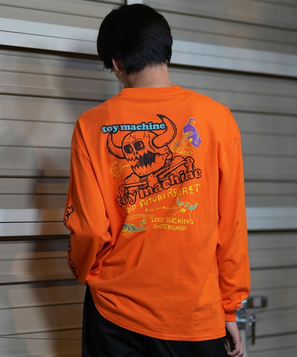 TOY MACHINE トイマシーン 長袖 Tシャツ メンズ ロンT ビックシルエット バックプリント ムラサキスポーツ限定 MTMFELT2