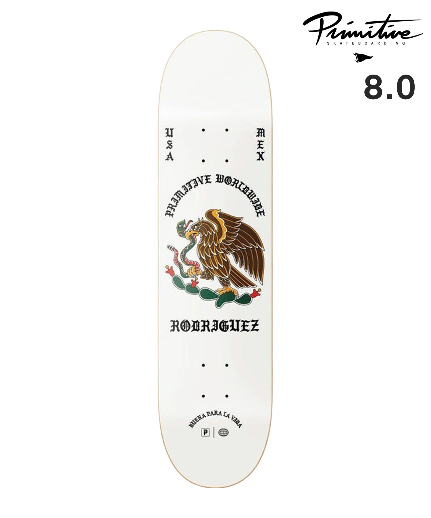 ★PRIMITIVE プリミティブ スケートボード デッキ 8inch RODRIGUEZ VIDA(WHT-8inch)