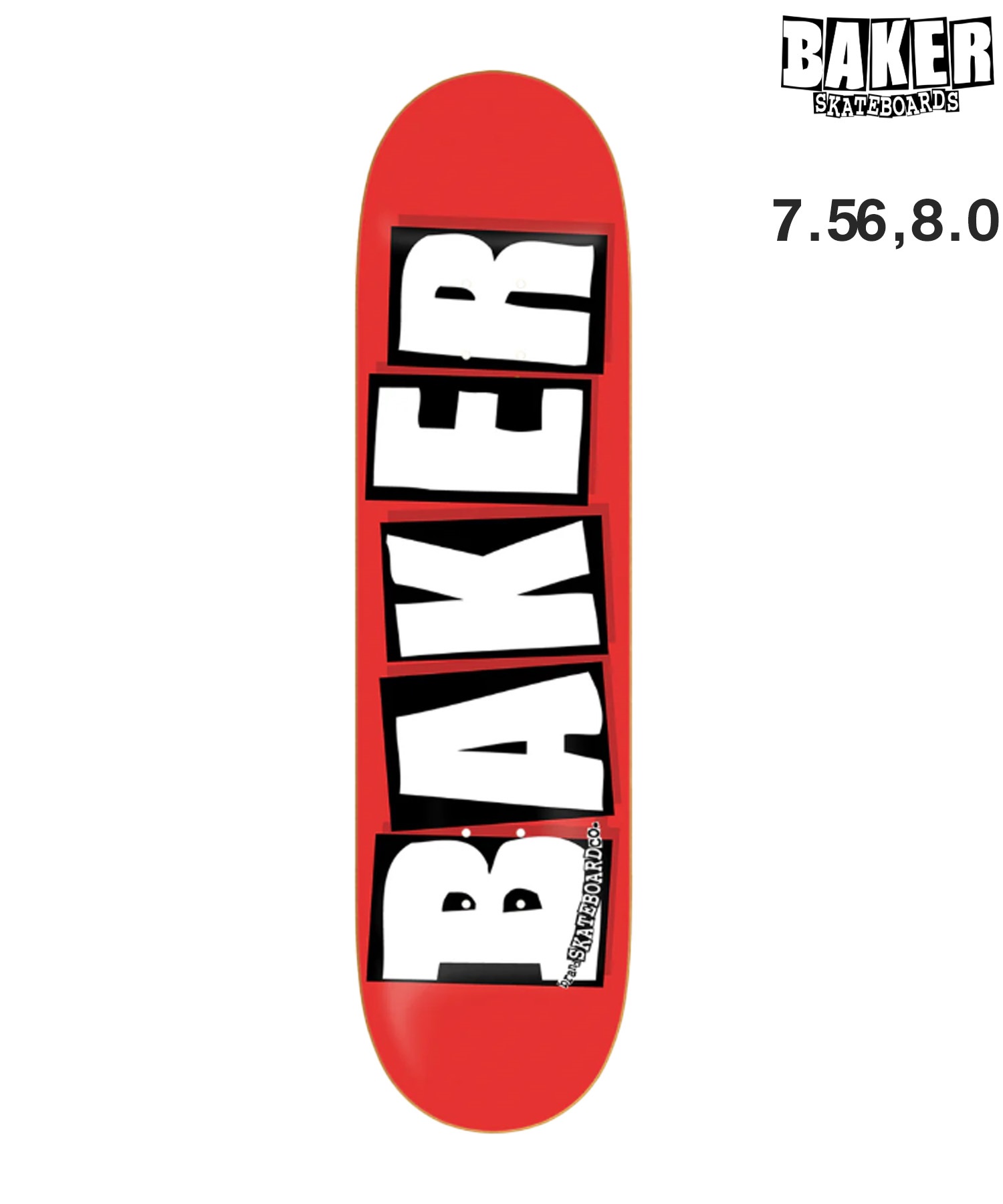 BAKER ベーカー スケートボード デッキ 7.56inch,8.0inch BRAND LOGO ムラサキスポーツ(WHT-8inch)