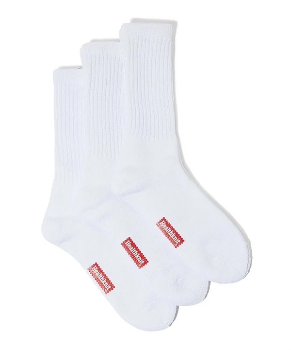 Healthknit ヘルスニット ソックス 靴下 3足組 シンカー ホワイト 無地 3Pソックス 191-3106